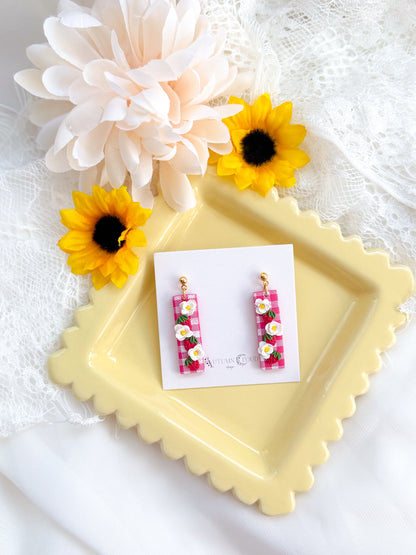 Strawberry & Daisy Dangle Earrings