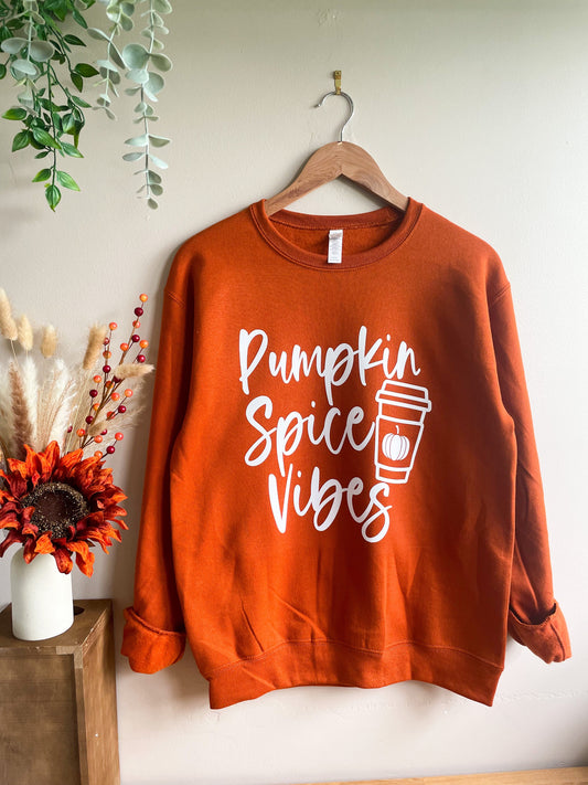 Pumpkin Spice Crewneck Sweatshirt - Burnt Orange