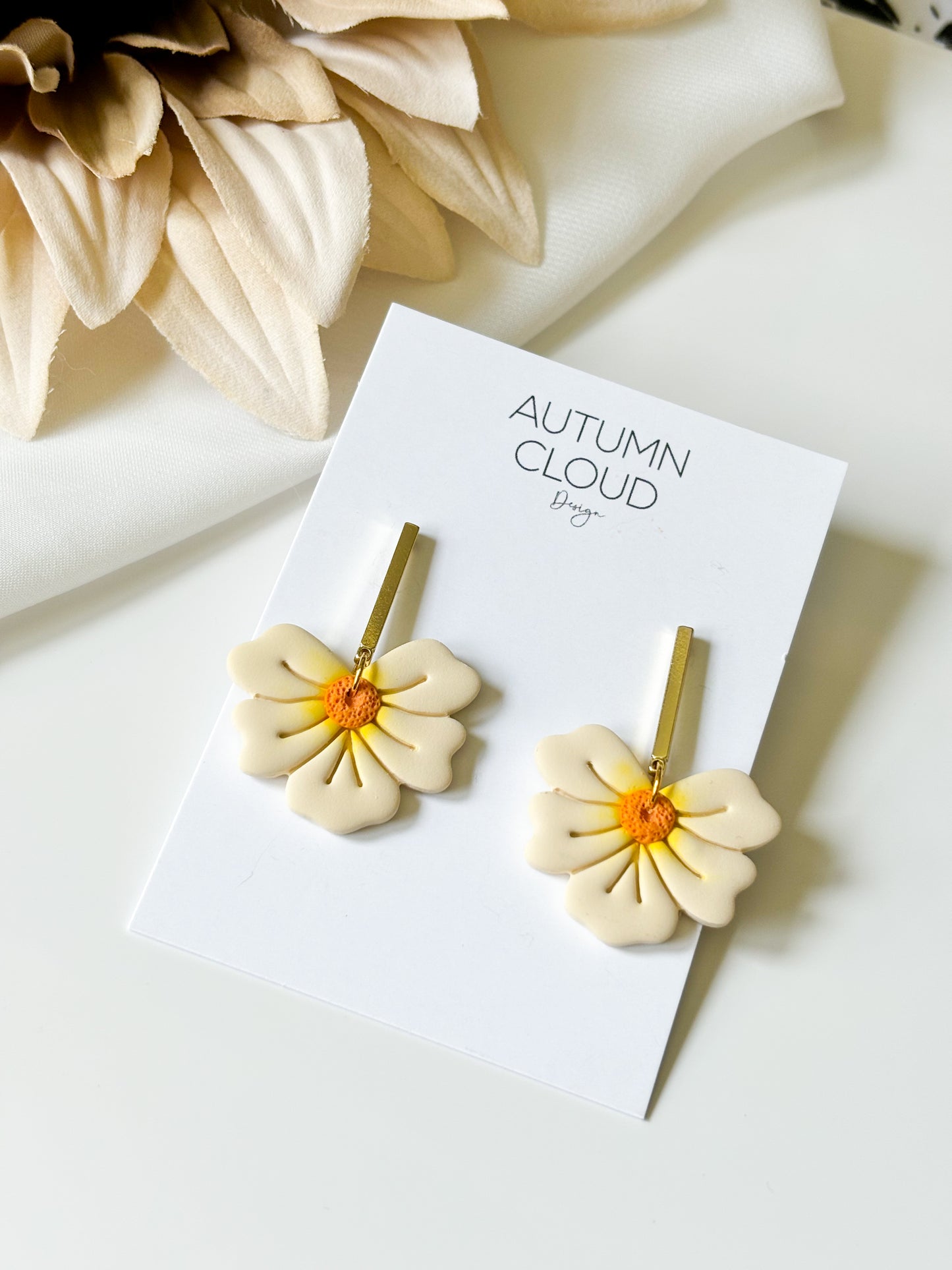 Yellow Floral Dangles