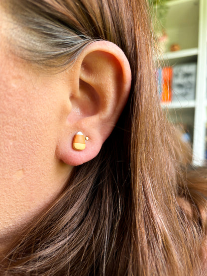 Tiny Candy Corn Stud Earrings