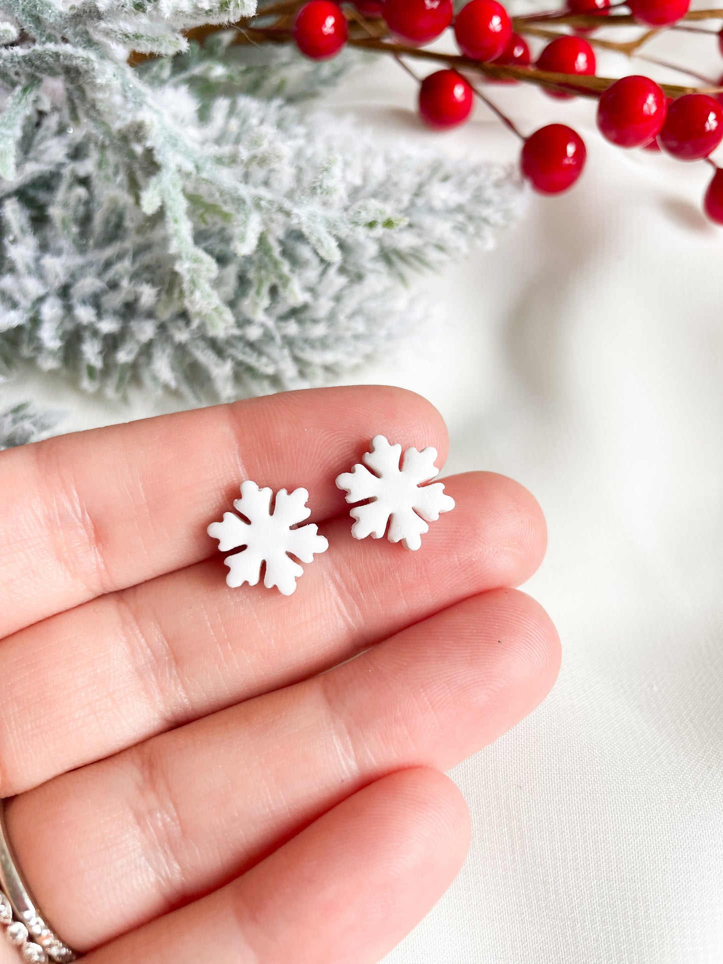 Tiny Snowflake Stud Earrings