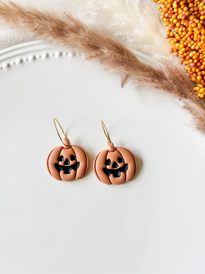 Jack O Lantern Hoop Earrings