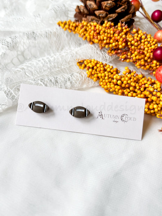 Tiny Football Stud Earrings