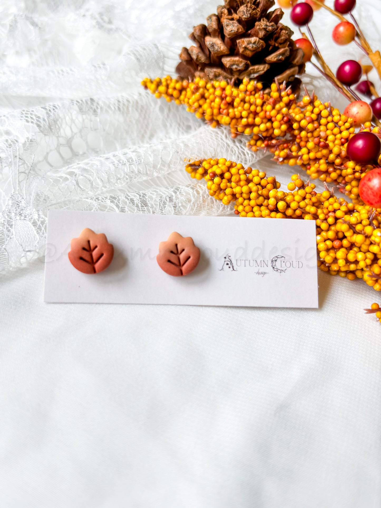 Tiny Leaf Stud Earrings