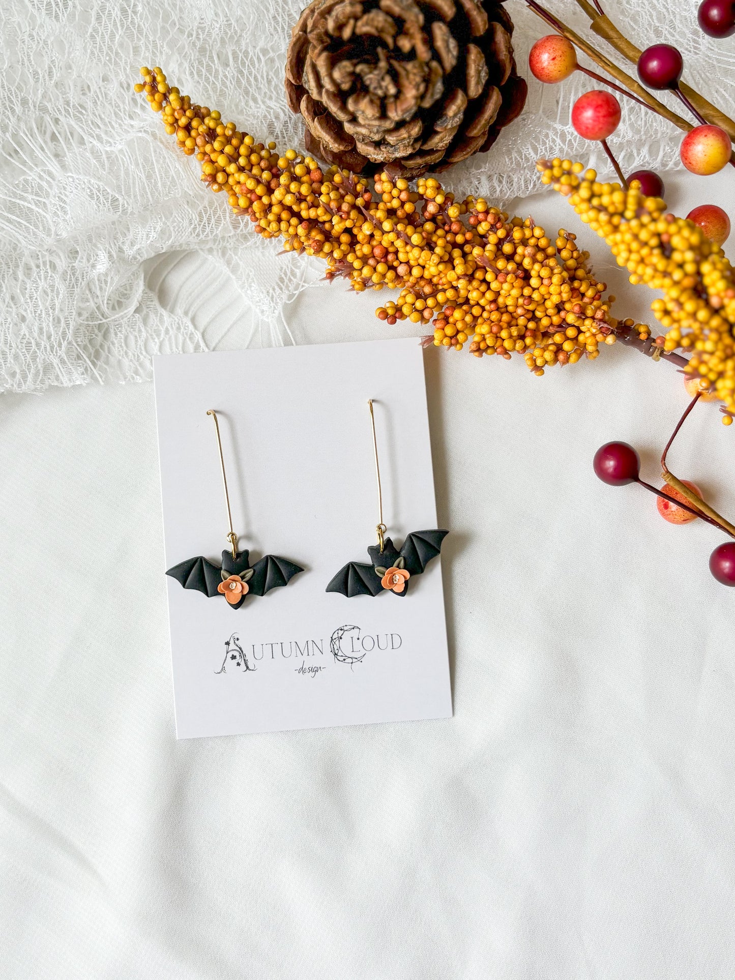 Floral Bat Dangles