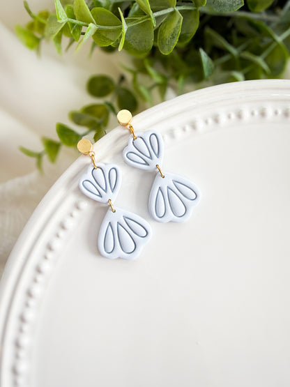 Elora - Blue Scalloped Dangles