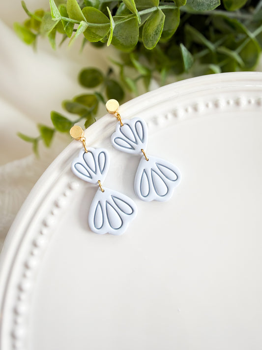 Elora - Blue Scalloped Dangles
