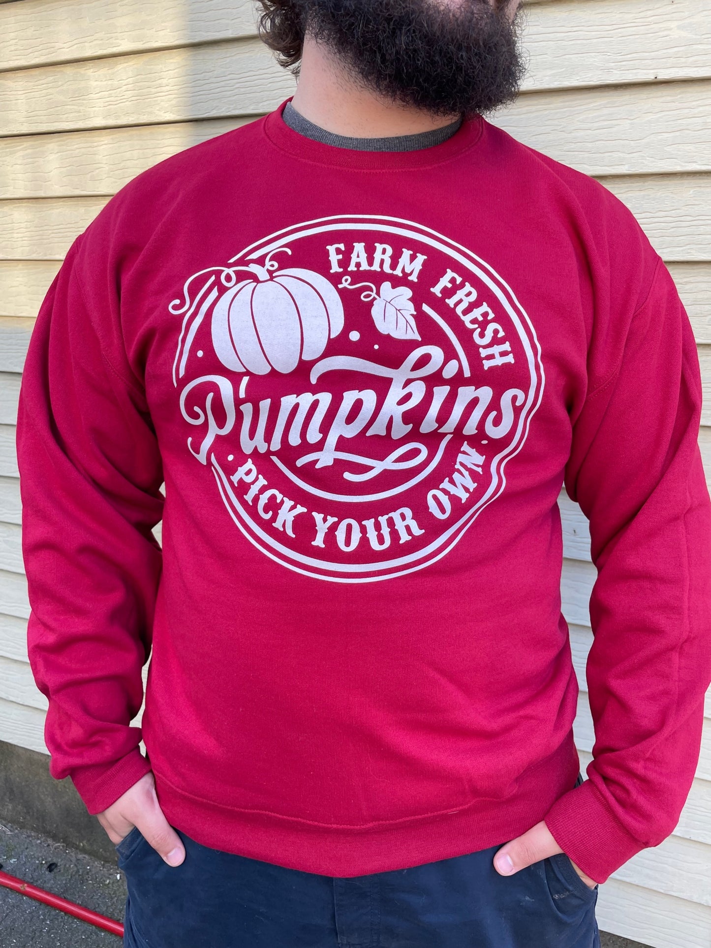 Farm Fresh Pumpkin Crewneck Sweatshirt - Maroon