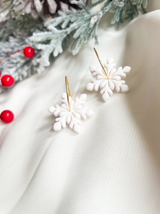 Snowflake Hoop Earrings