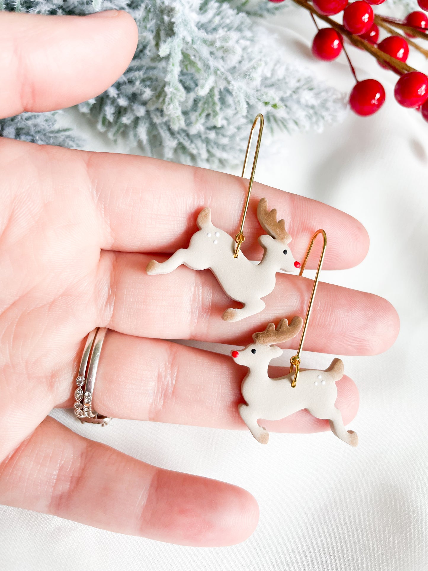 Prancing Reindeer Dangle Earrings