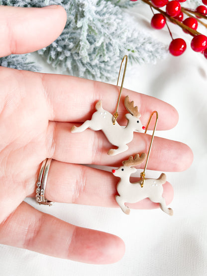 Prancing Reindeer Dangle Earrings