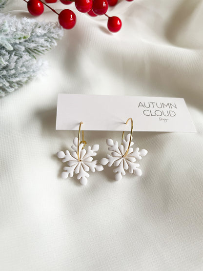 Snowflake Hoop Earrings