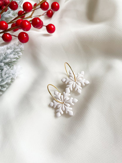 Snowflake Hoop Earrings