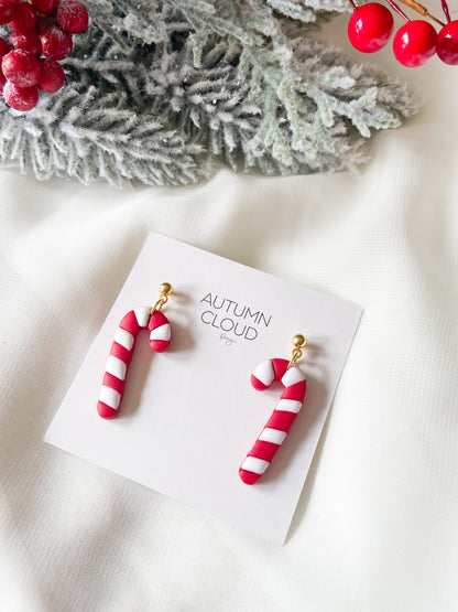 Candy Cane Dangle Earrings