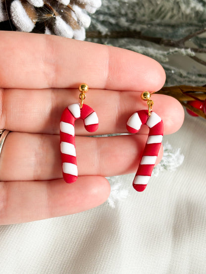 Candy Cane Dangle Earrings