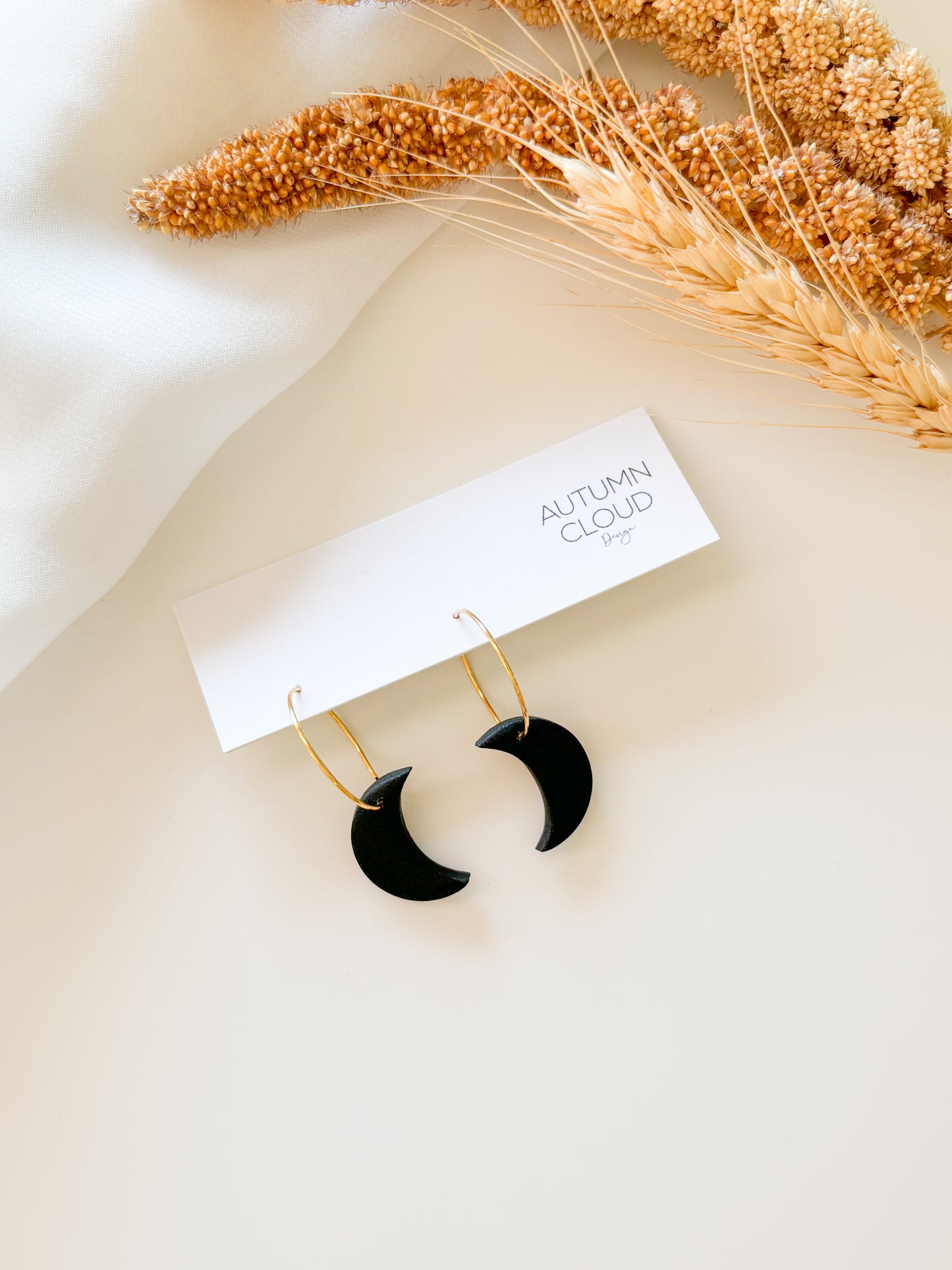 Moon Hoop Earrings