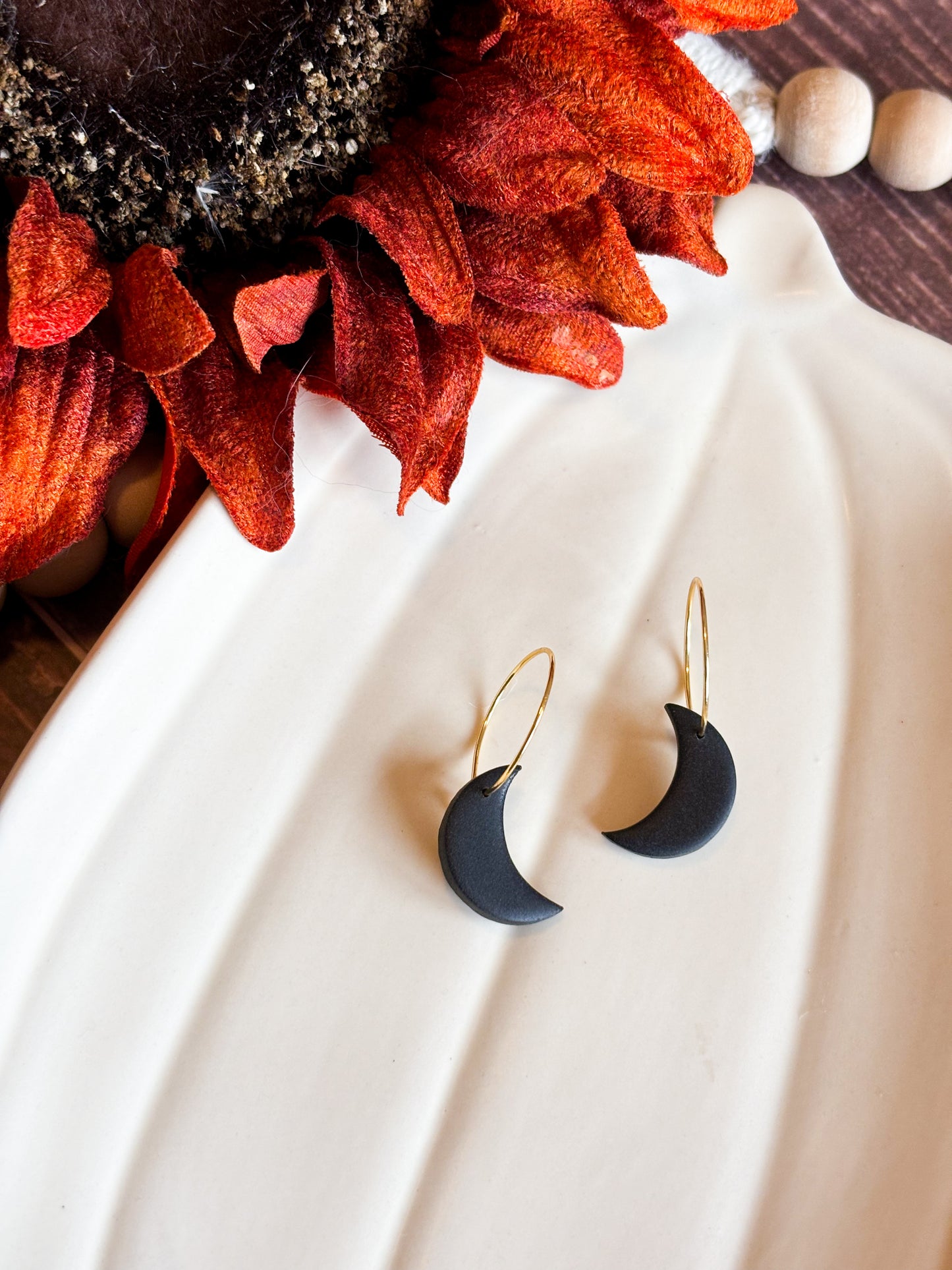 Moon Hoop Earrings