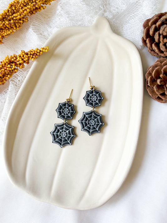 Tiered Spider Web Dangle Earrings