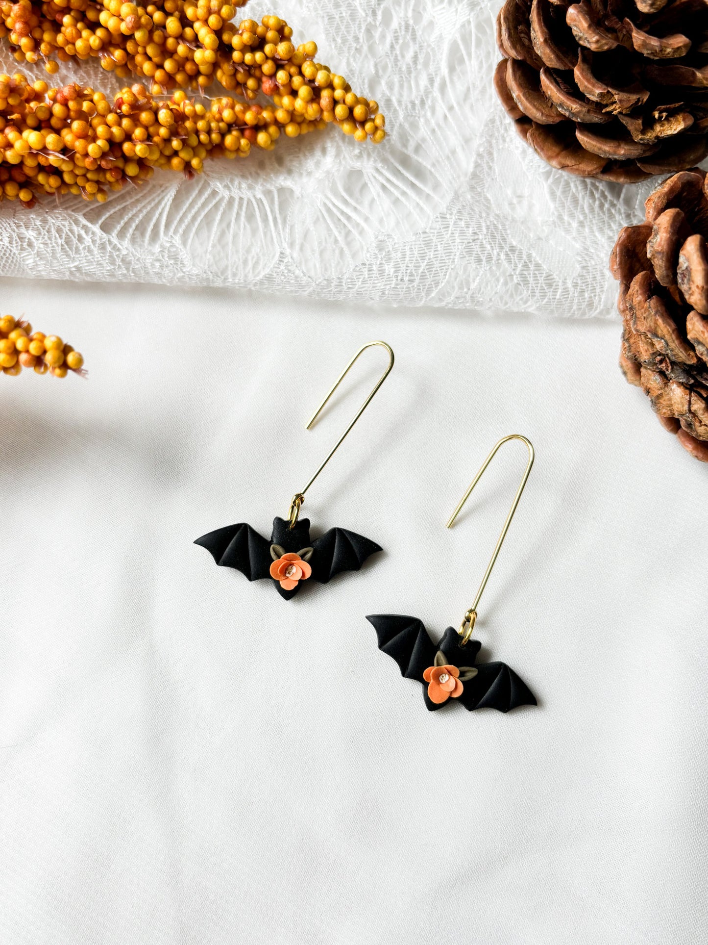 Floral Bat Dangles