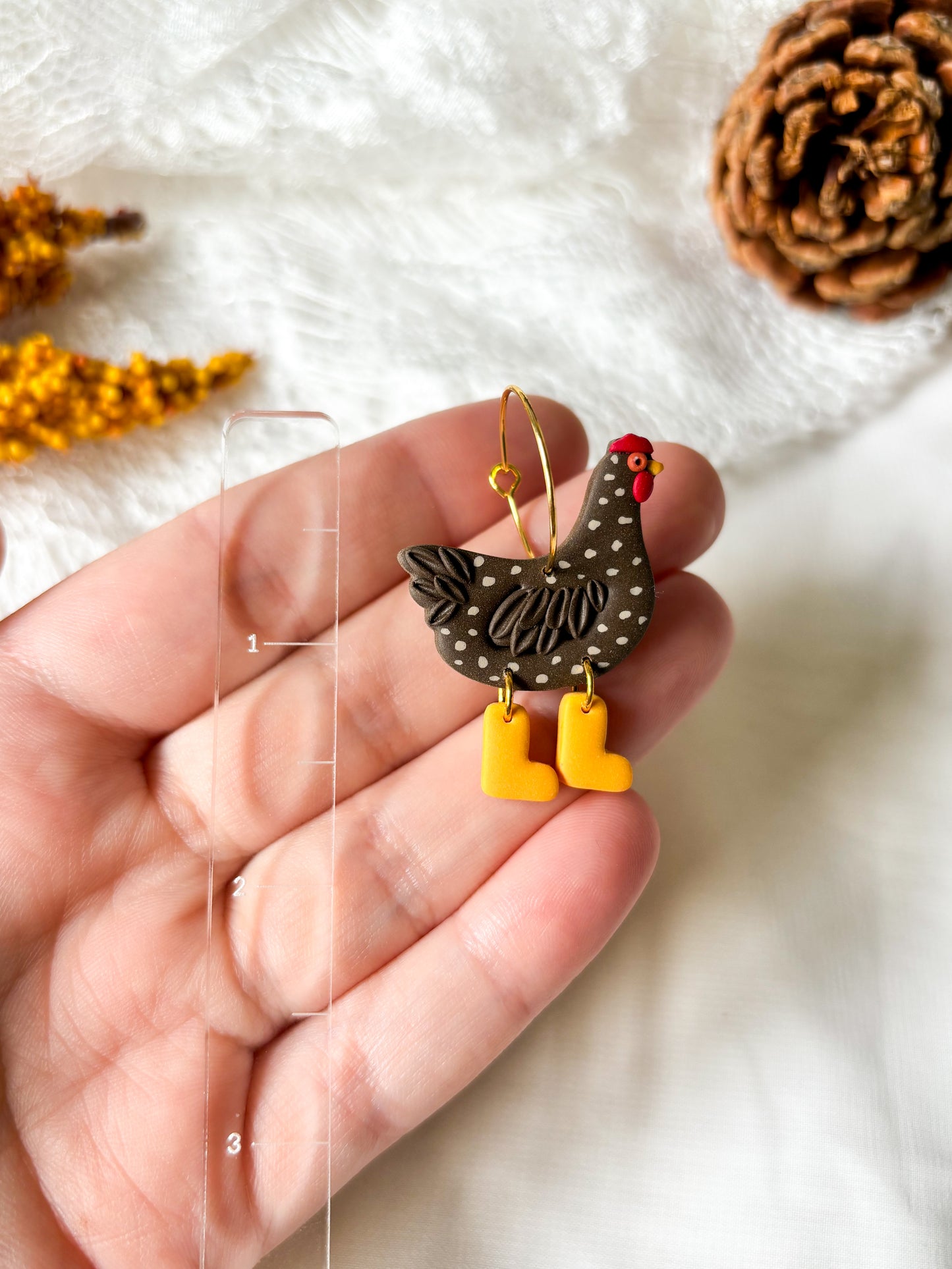 Chicken Hoop Earrings