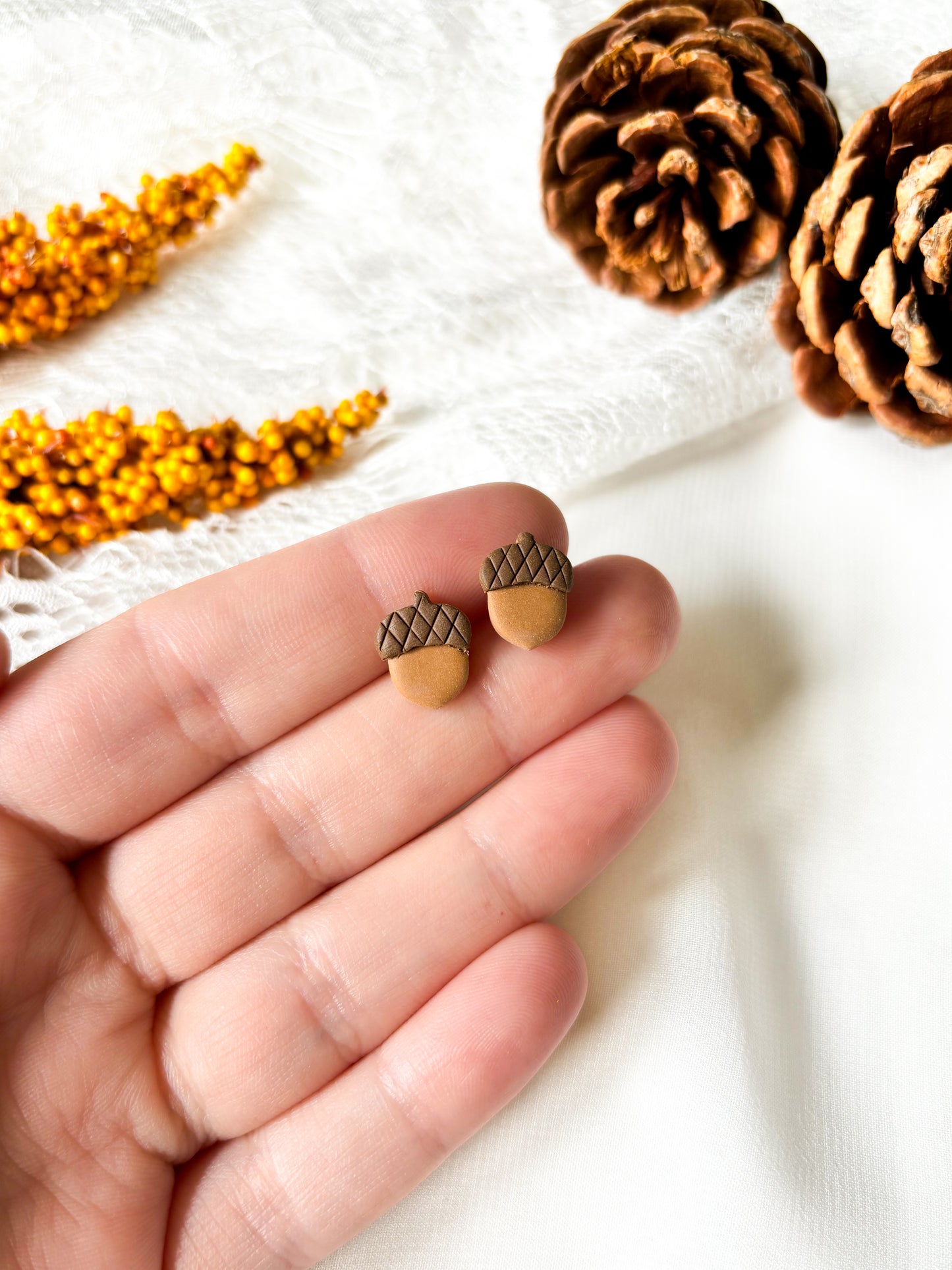 Tiny Acorn Stud Earrings