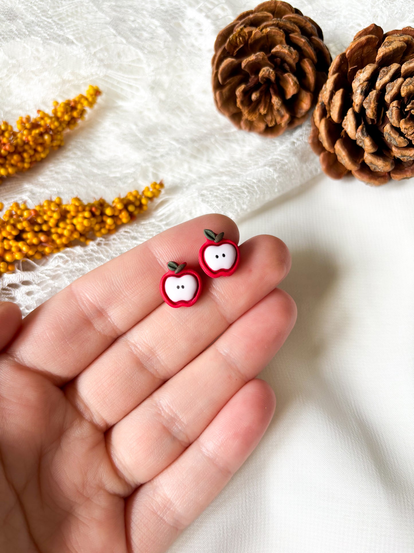 Tiny Apple Stud Earrings