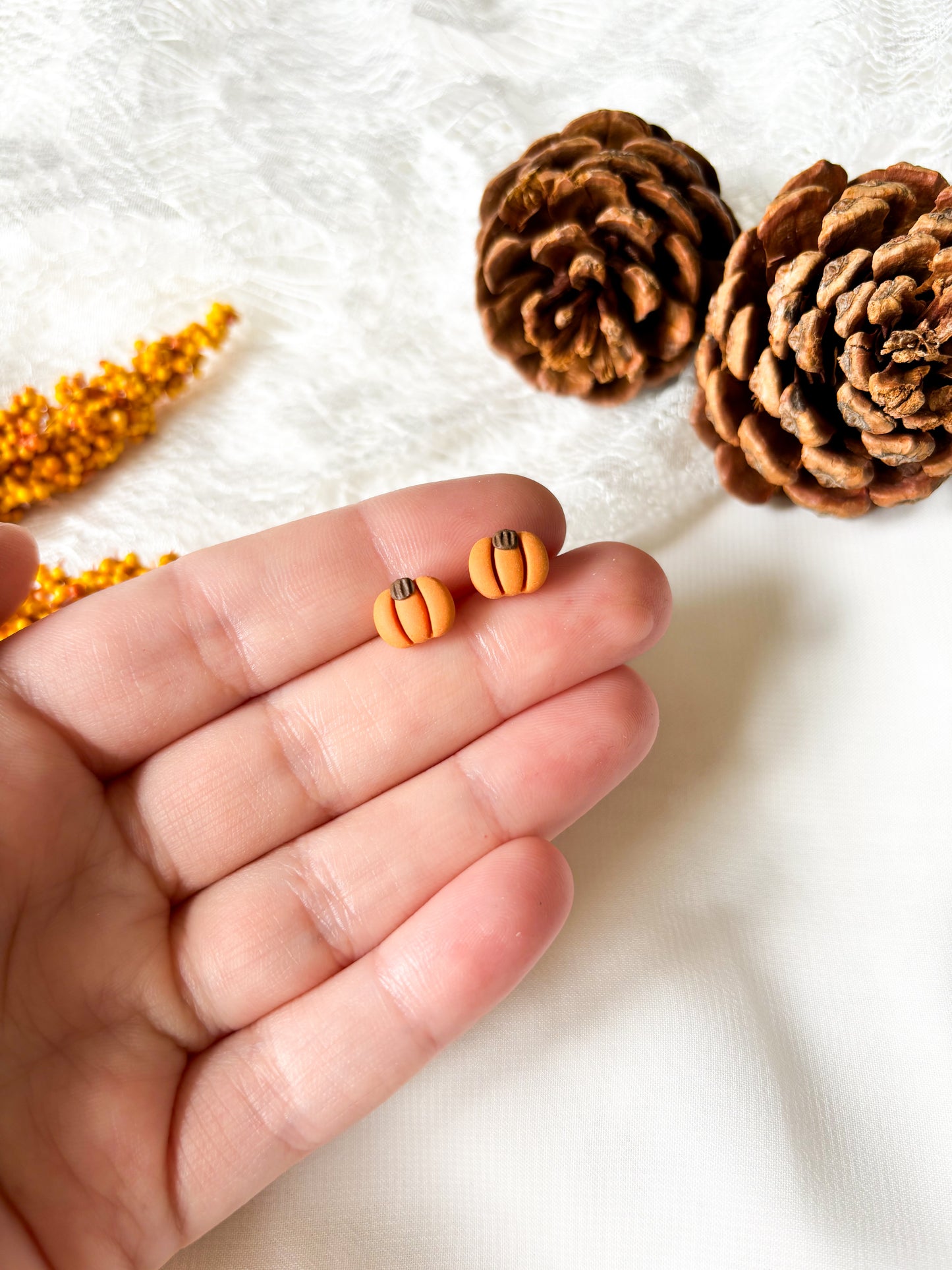 Tiny Pumpkin Stud Earrings