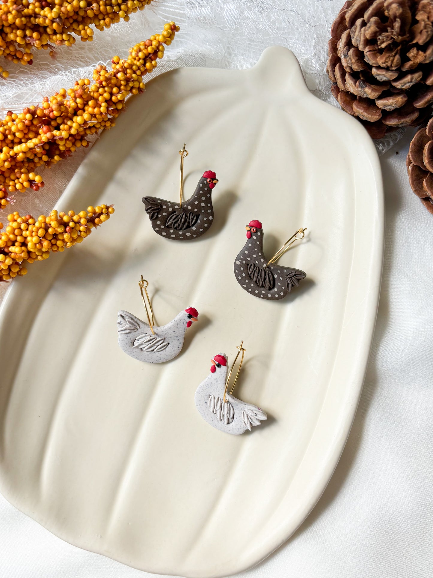 Chicken Hoop Earrings