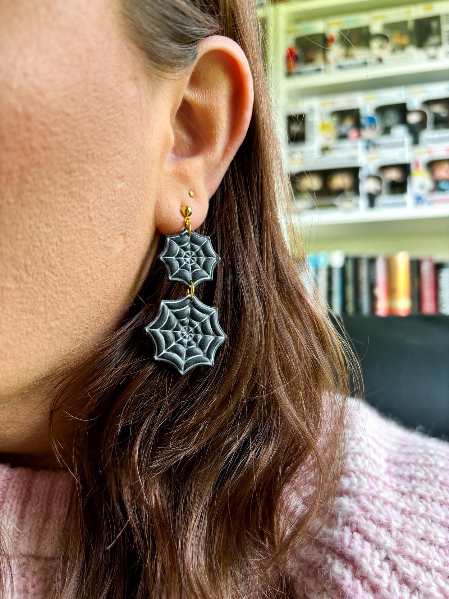 Tiered Spider Web Dangle Earrings