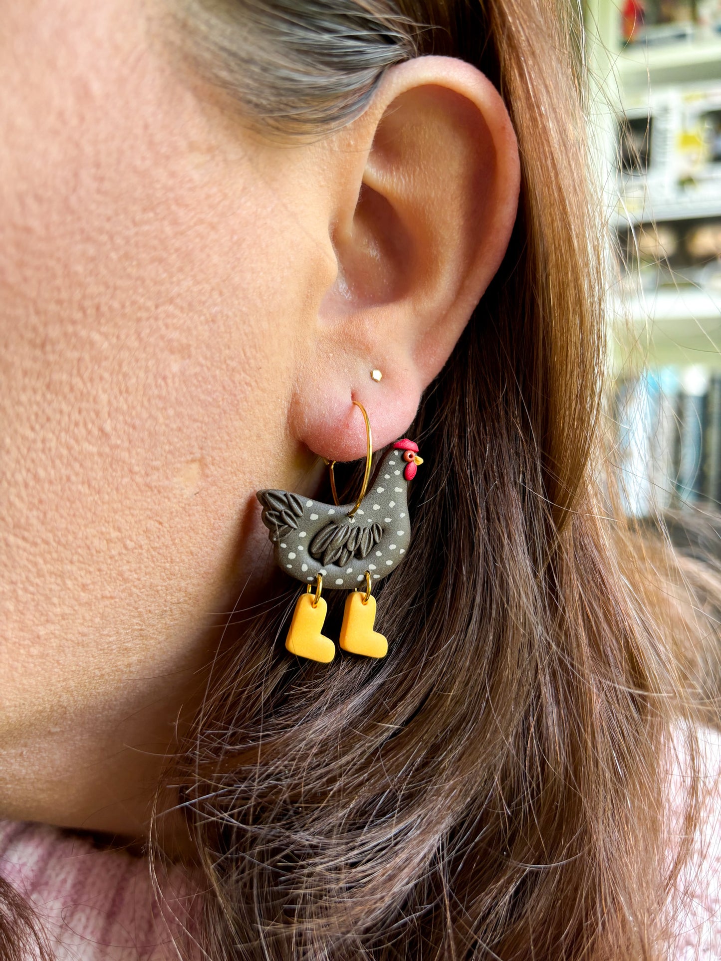 Chicken Hoop Earrings