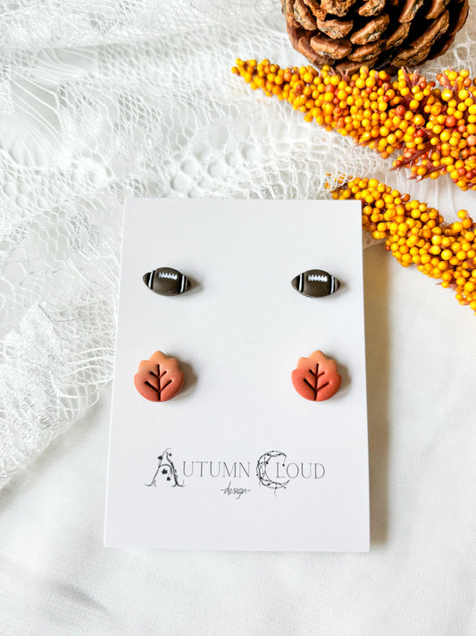 Tiny Fall Leaves and Football Stud Pack