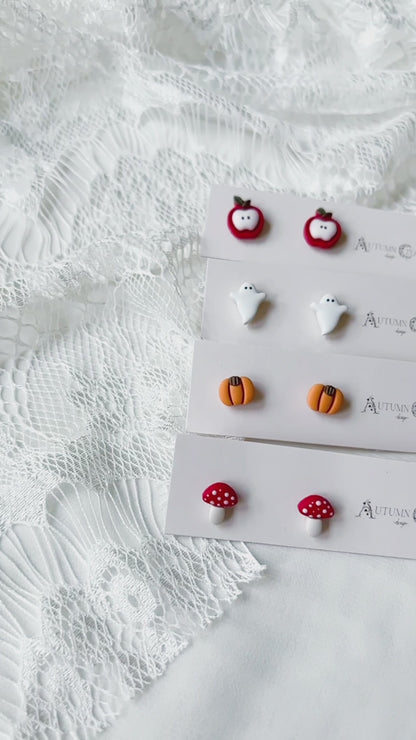 Tiny Mushroom and Pumpkin Stud Pack